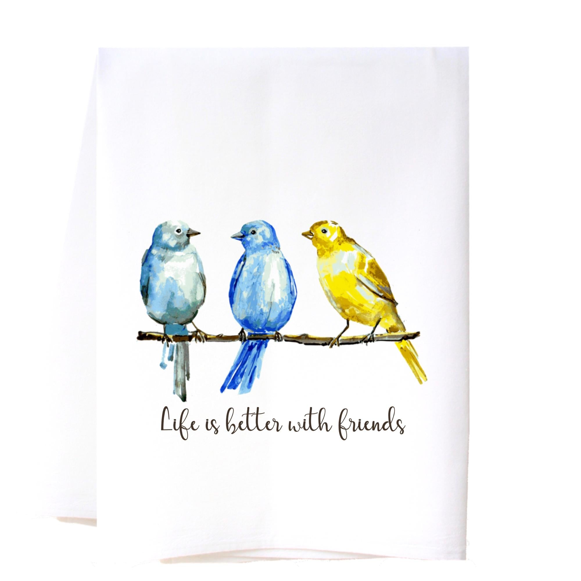 Life is Better With Friends Flour Sack Towel Kitchen Towel/Dishcloth - Southern Sisters