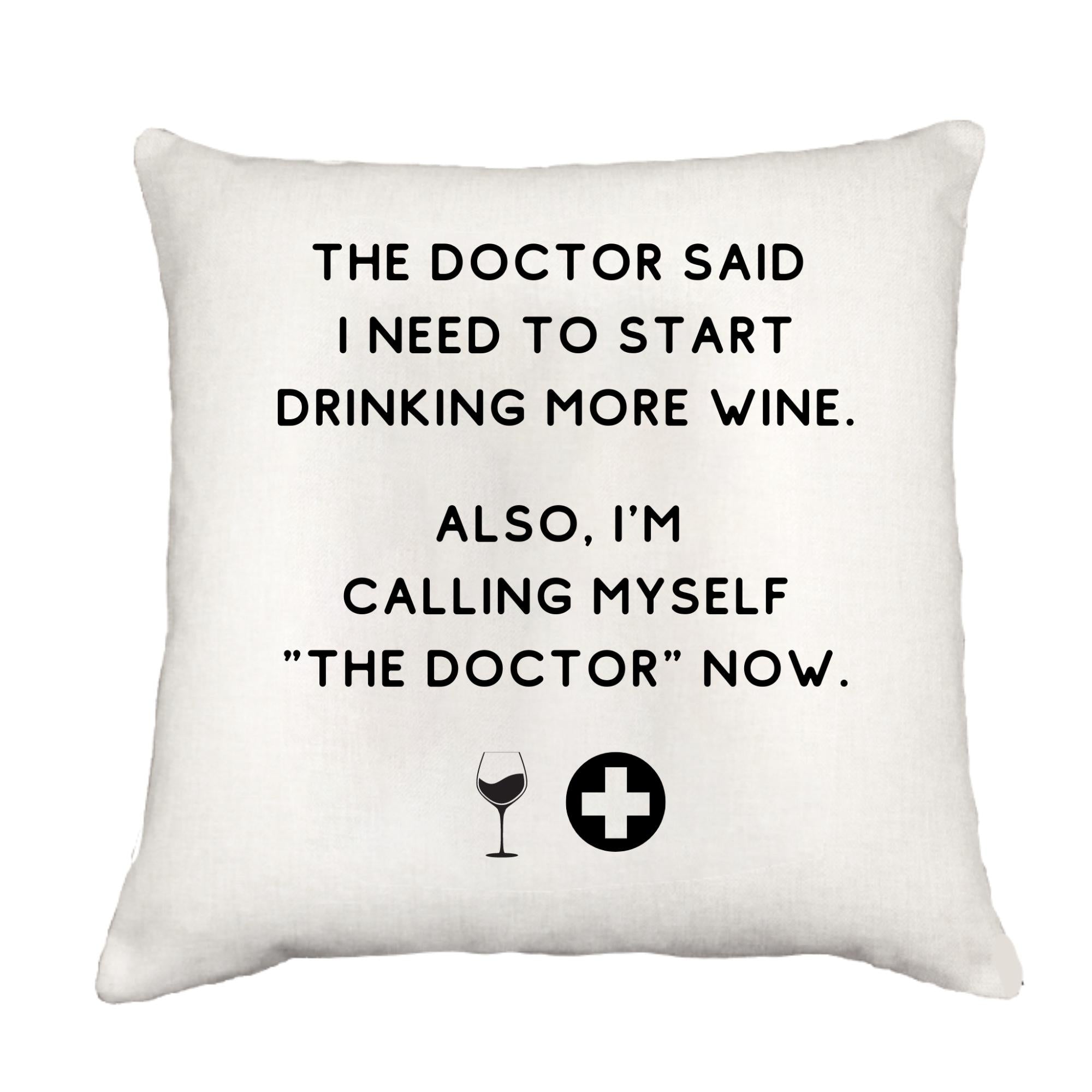 The Doctor Down Throw Pillow