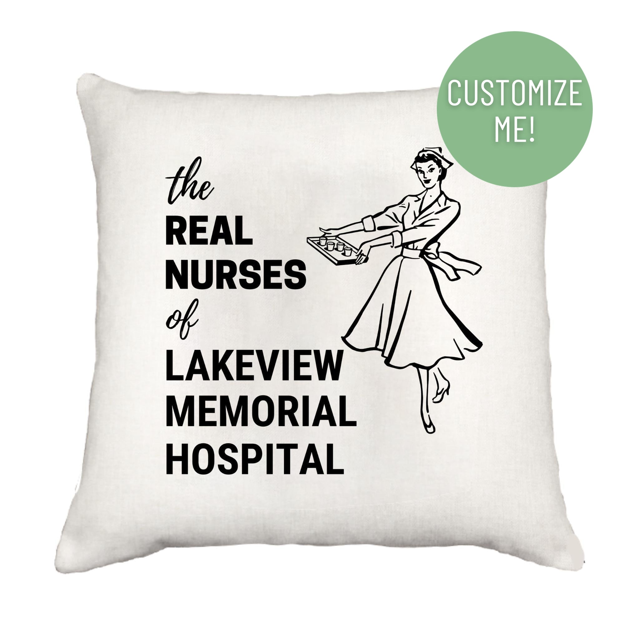 Real Nurses Down Pillow Throw Pillow - Southern Sisters