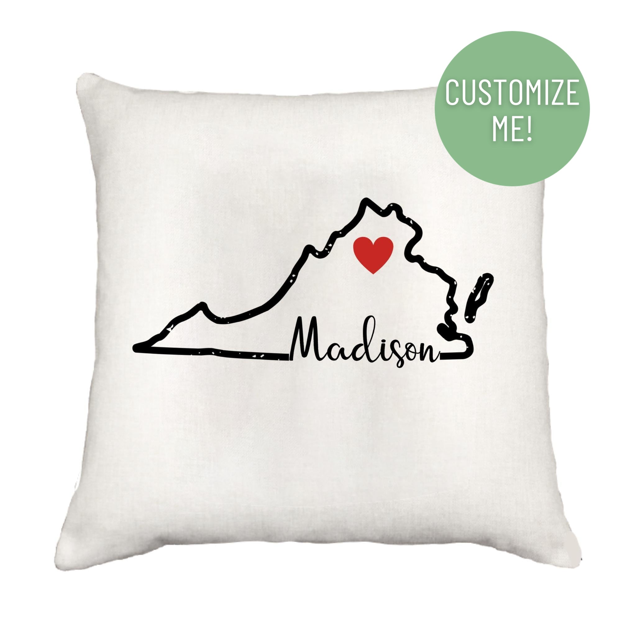 State Outline Hometown Down Pillow Throw Pillow - Southern Sisters