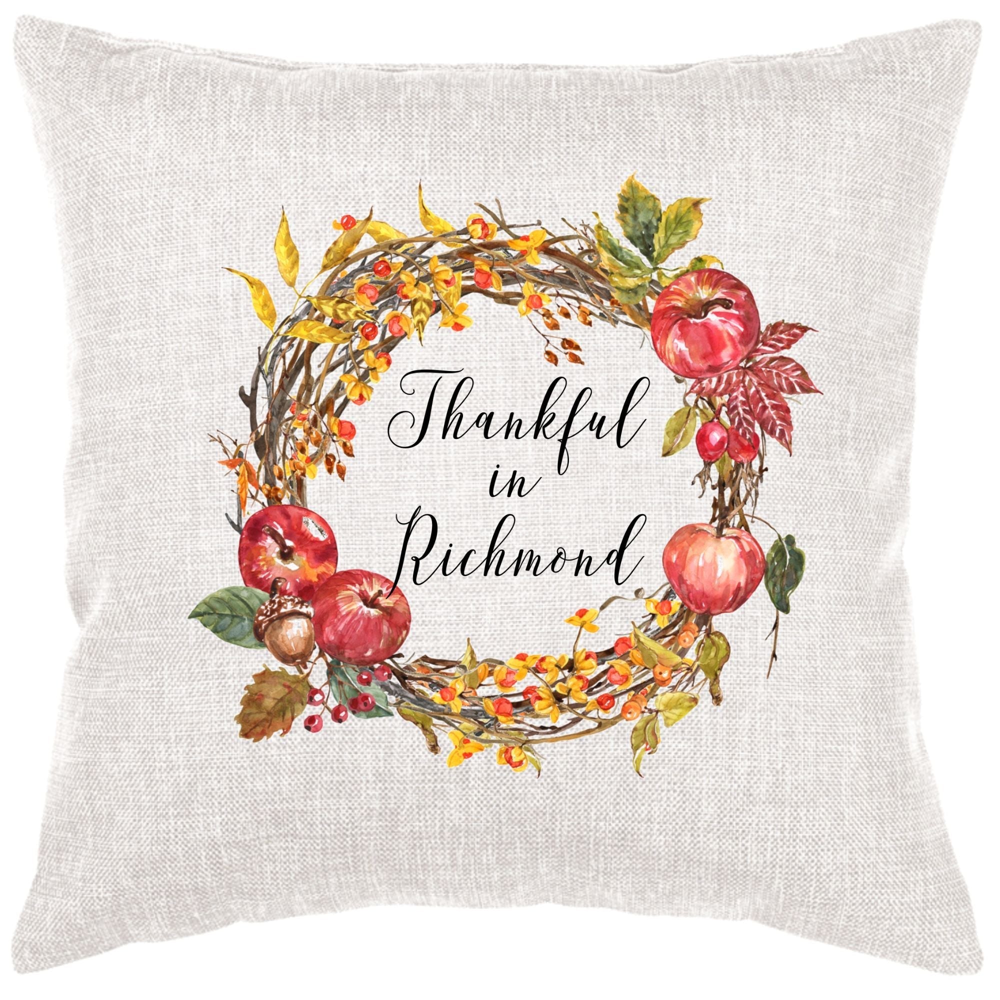 Thanksgiving Wreath Down Pillow