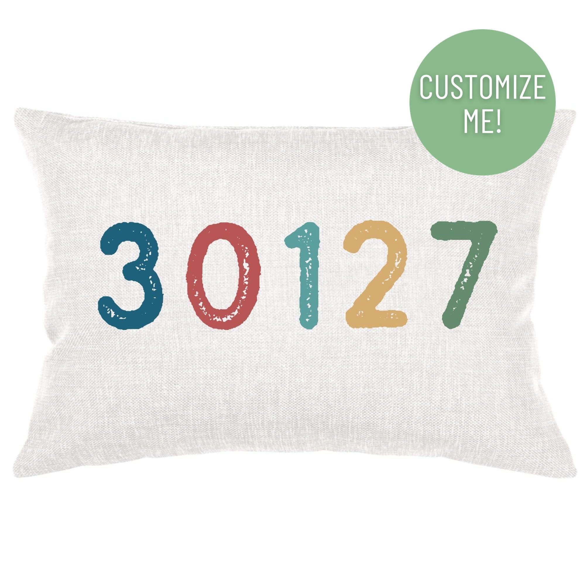 Color Zip Code Lumbar Pillow Cover