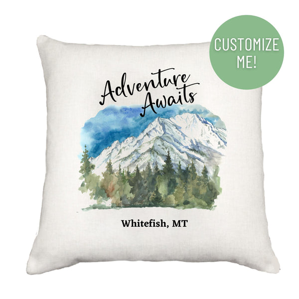 Adventure Awaits Mountains Pillow Cover