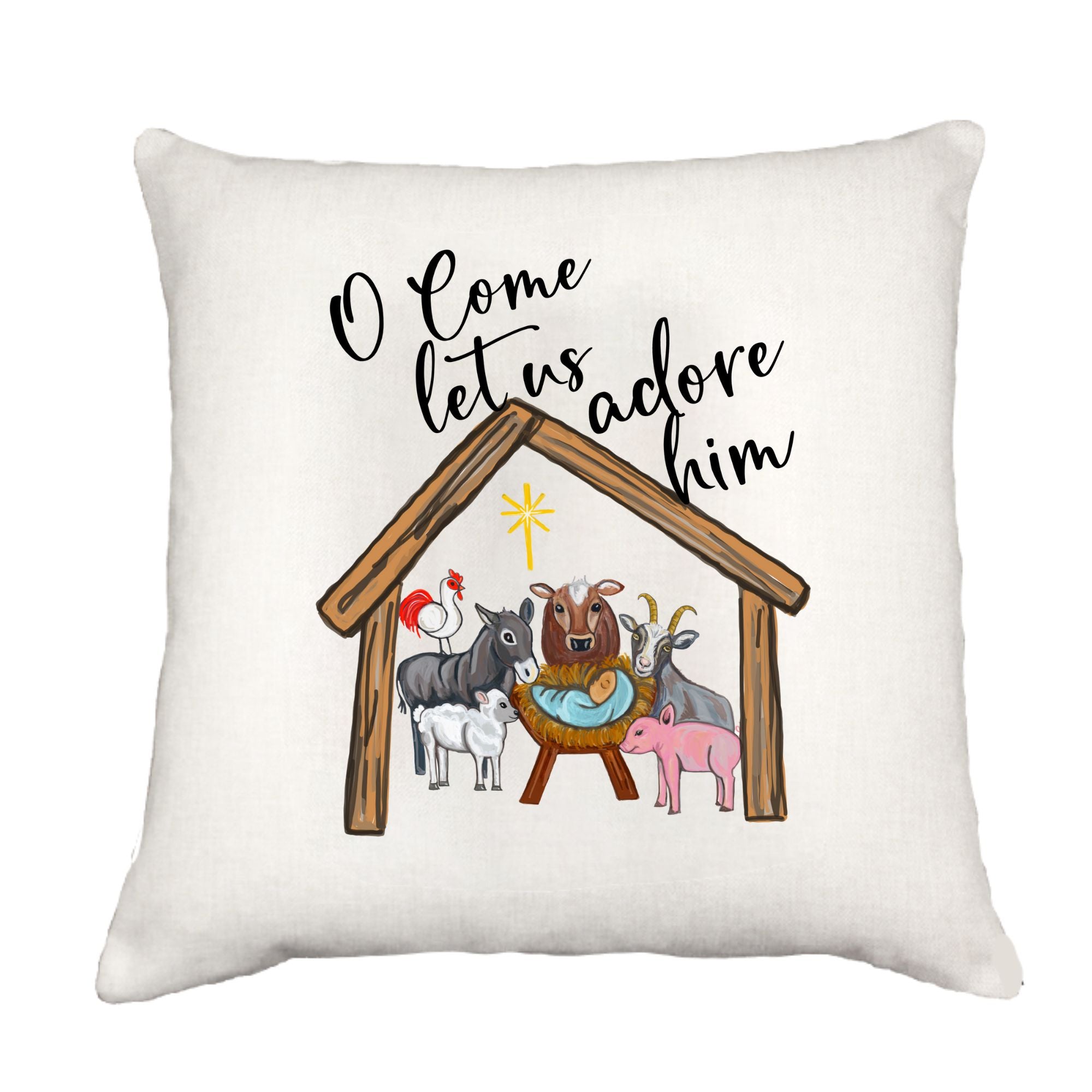 Adore Him Nativity Down Pillow