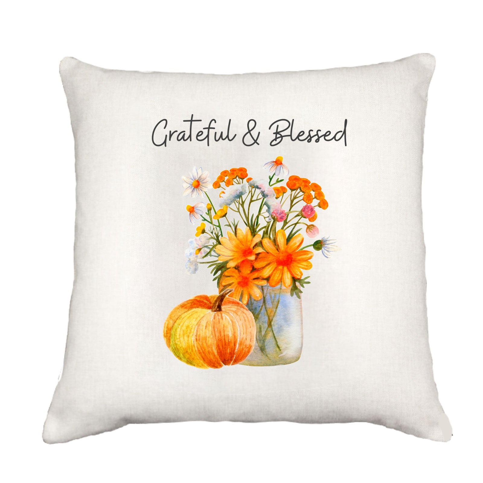 Grateful & Blessed Throw Pillow Cover
