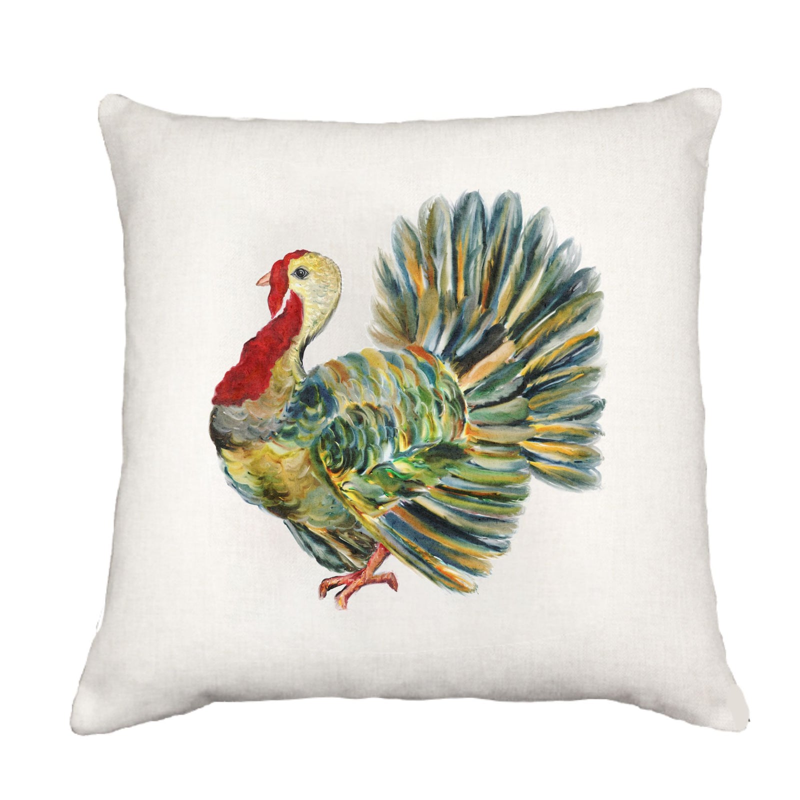 Green Turkey Pillow Cover