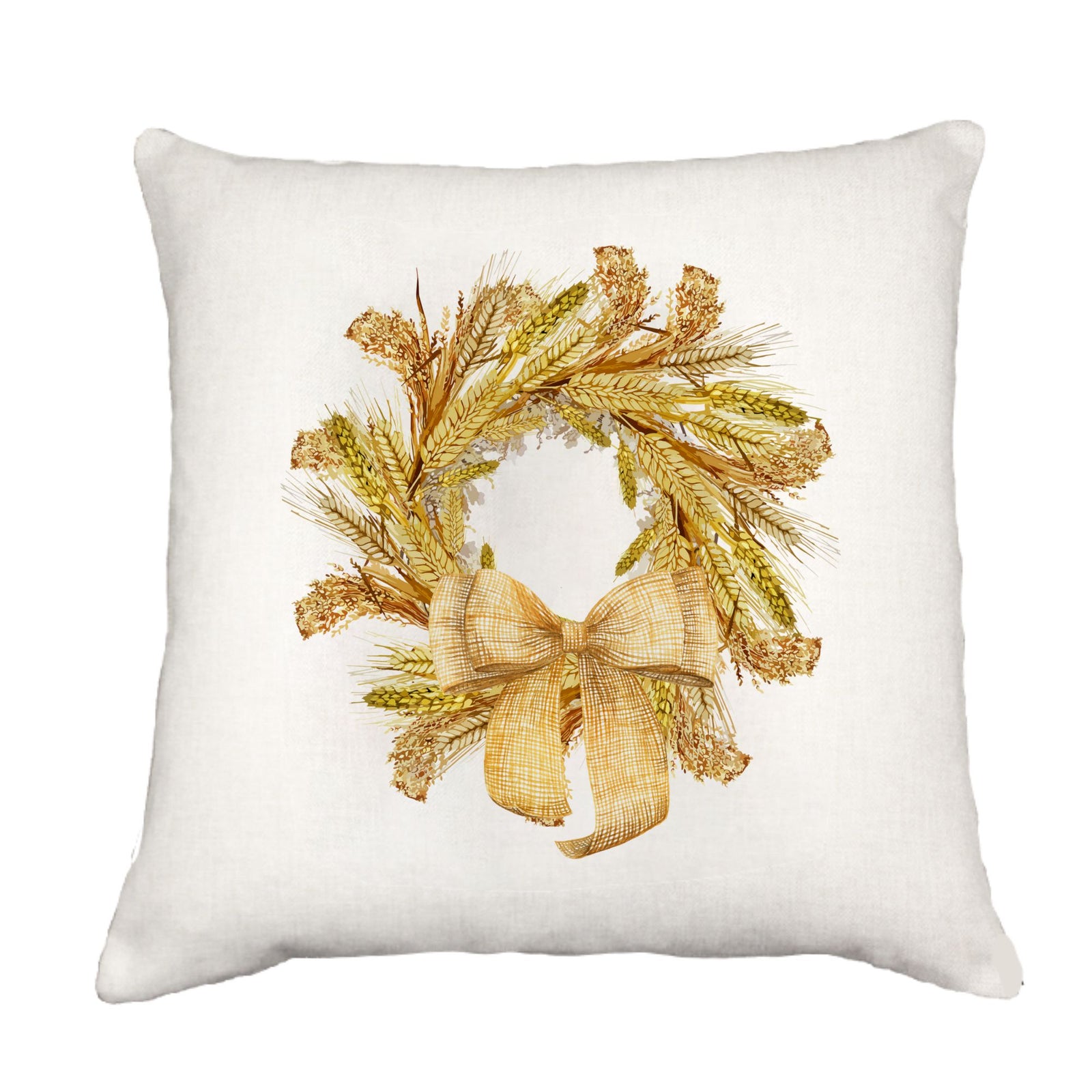 Wheat & Barley Wreath Pillow Cover