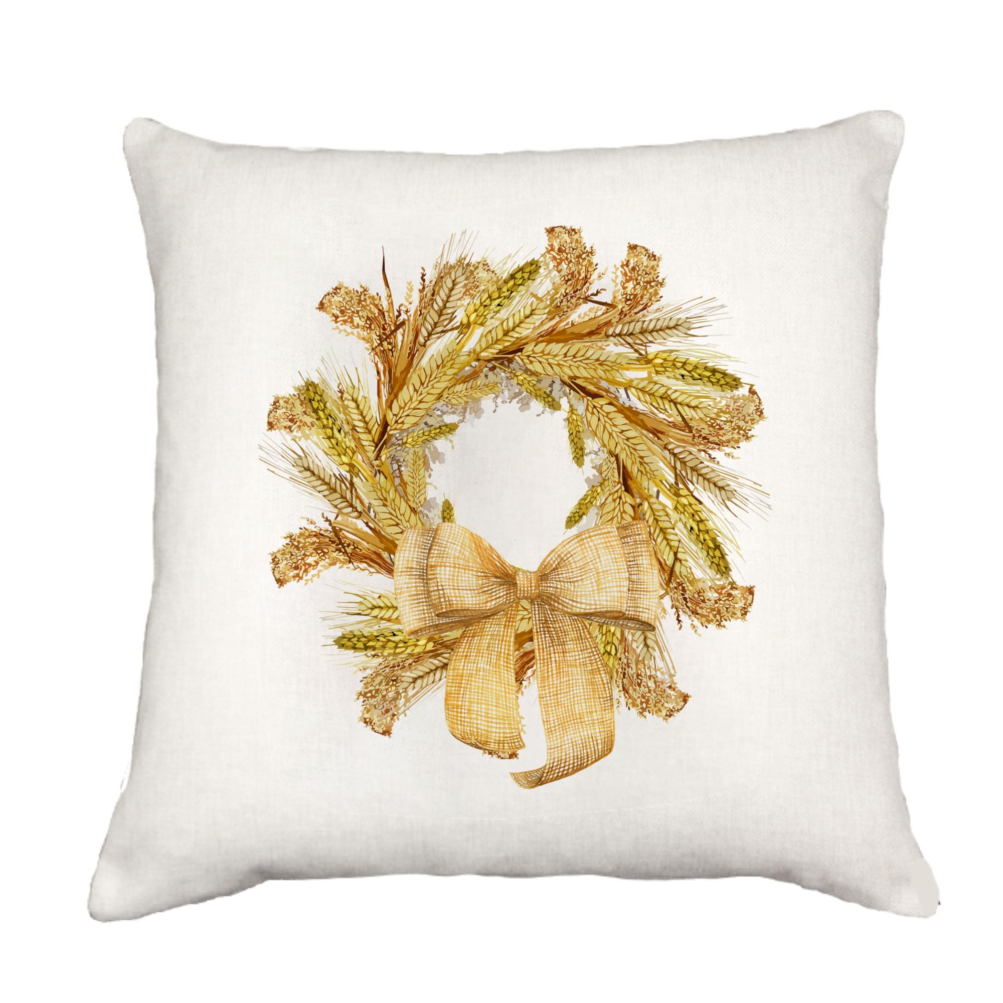 Wheat & Barley Wreath Down Pillow