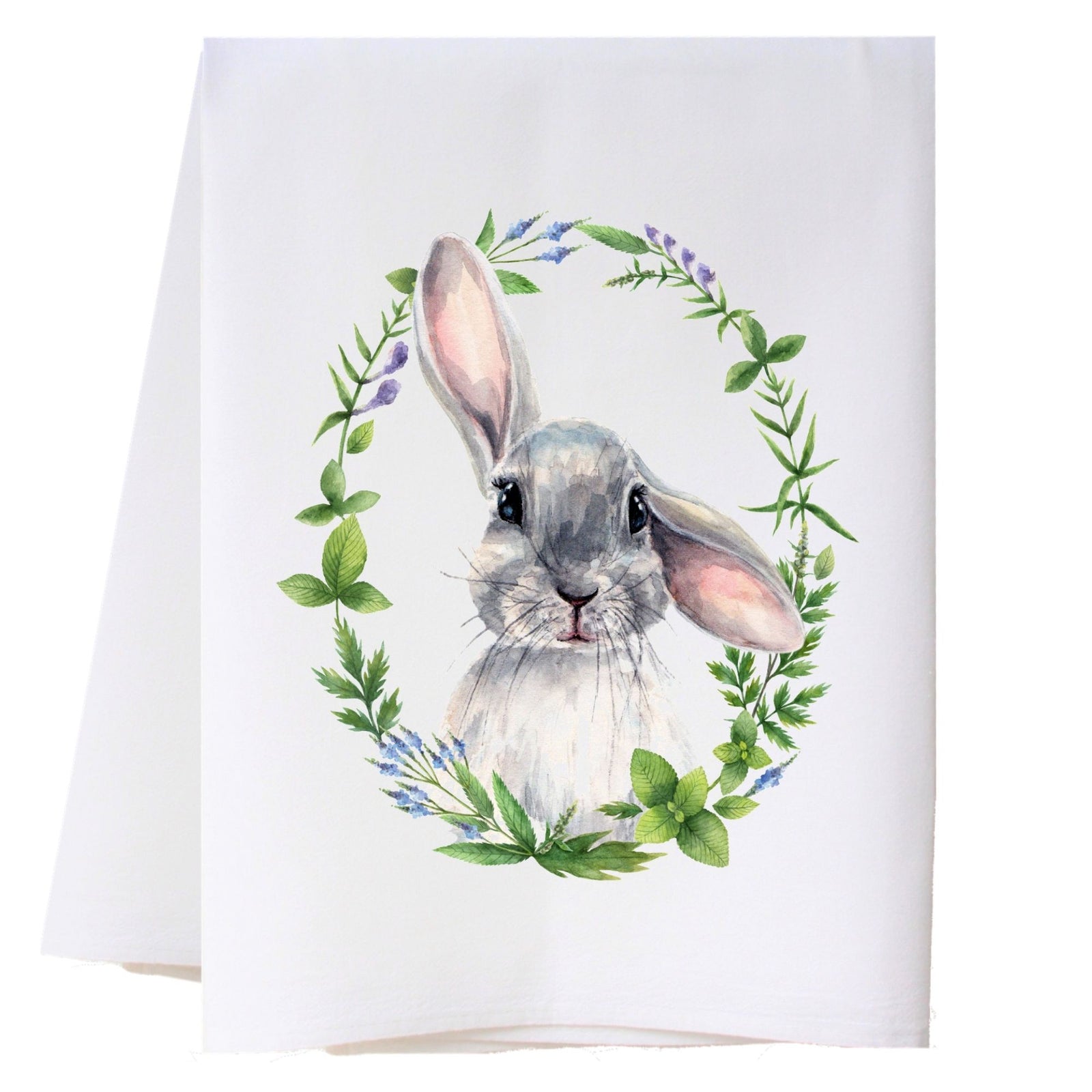 Bunny In Green Wreath Kitchen Towel Kitchen Towels - Southern Sisters