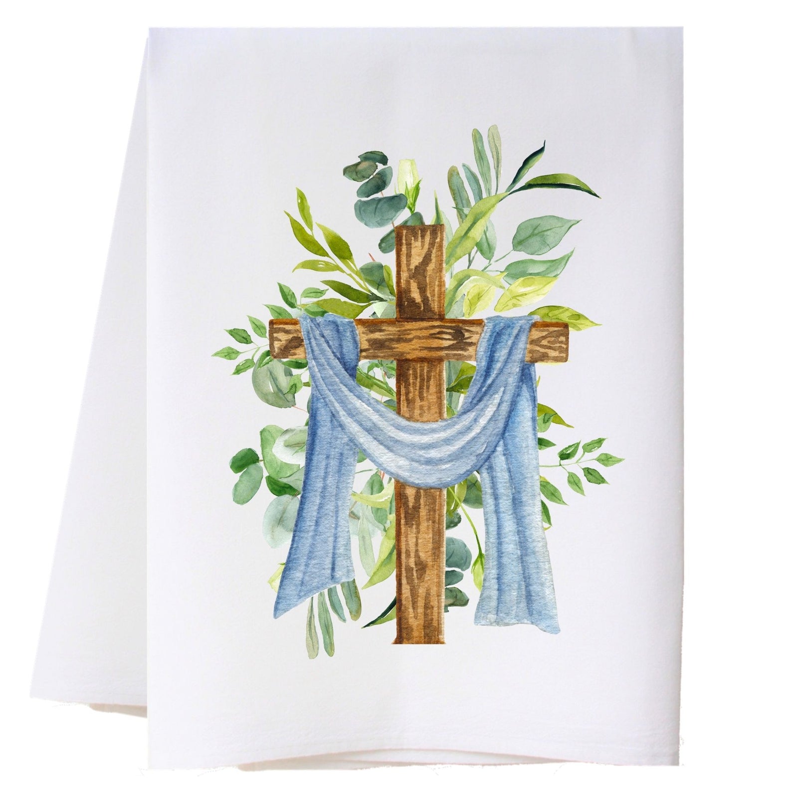 Cross And Greenery Kitchen Towel Kitchen Towels - Southern Sisters