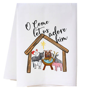 Adore Him Nativity Kitchen Towel Kitchen Towels - Southern Sisters