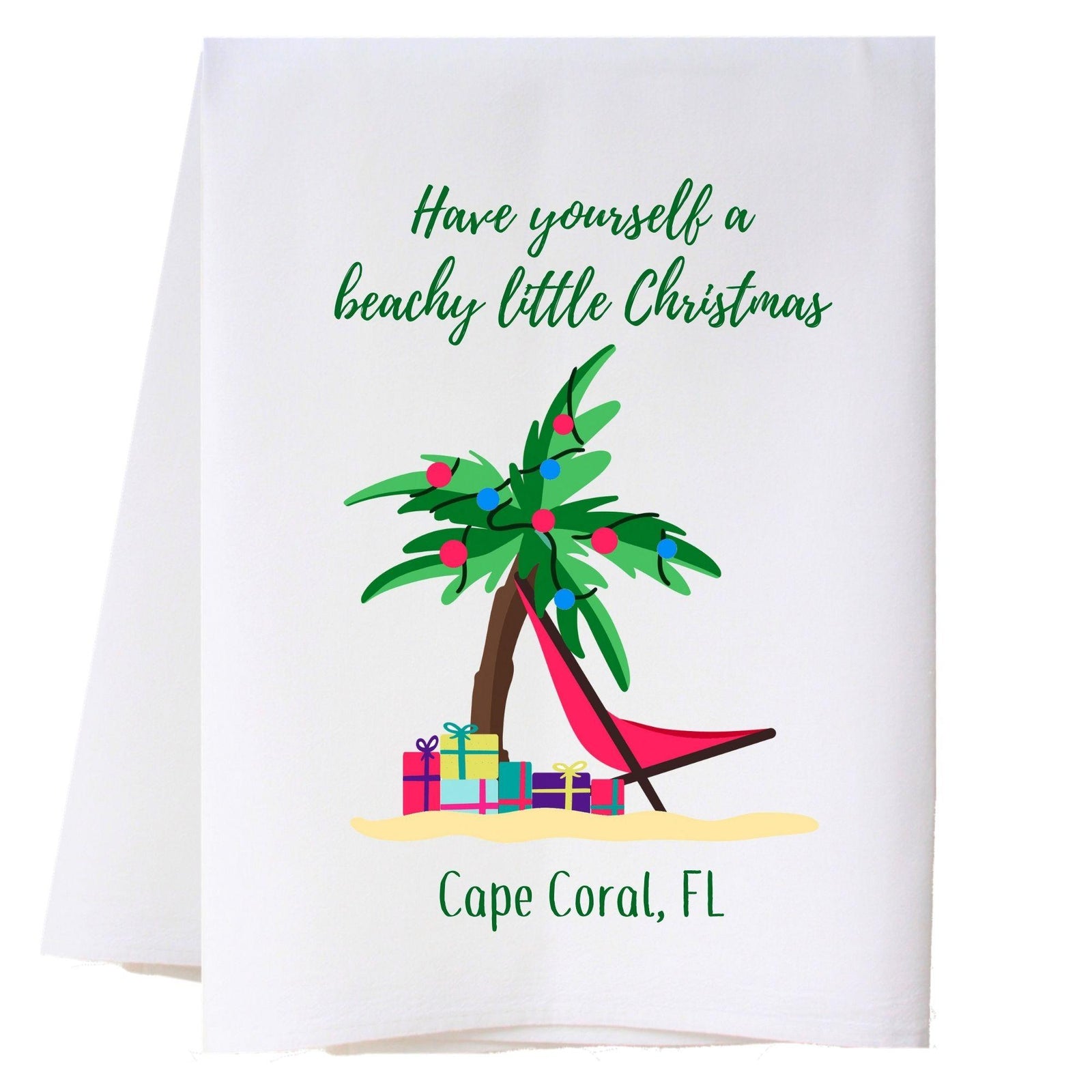 Beachy Little Christmas Kitchen Towel