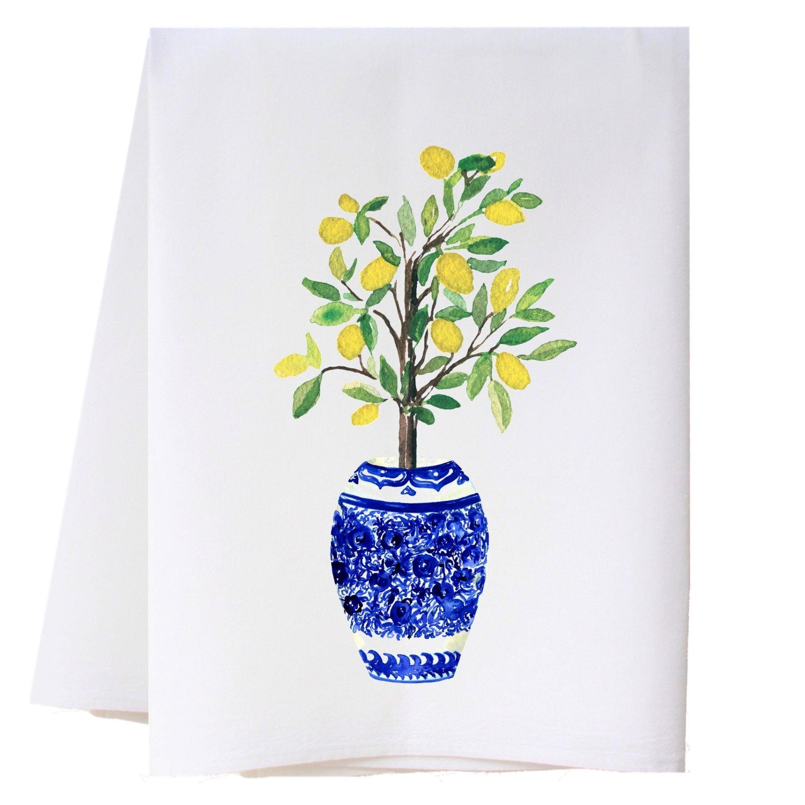Blue And White Lemon Tree Kitchen Towel Kitchen Towels - Southern Sisters
