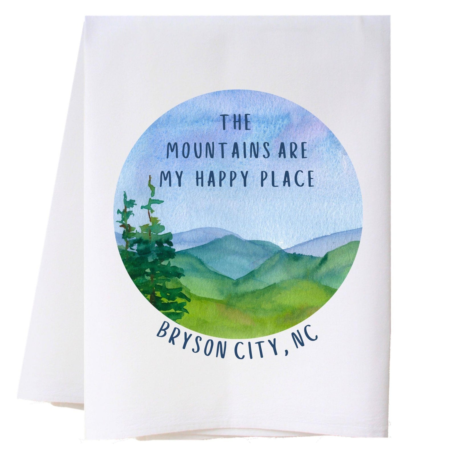 Blue Green Mountains Kitchen Towel