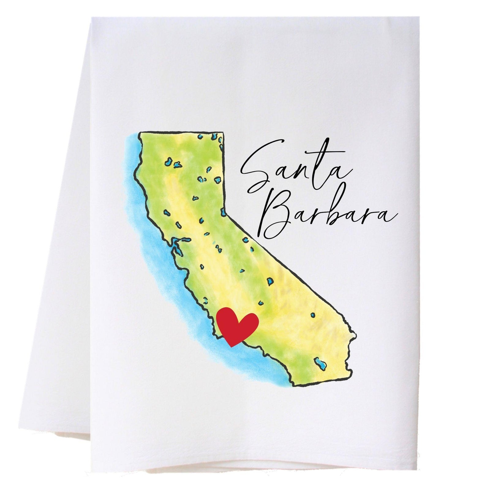Blue Green State Heart Kitchen Towel