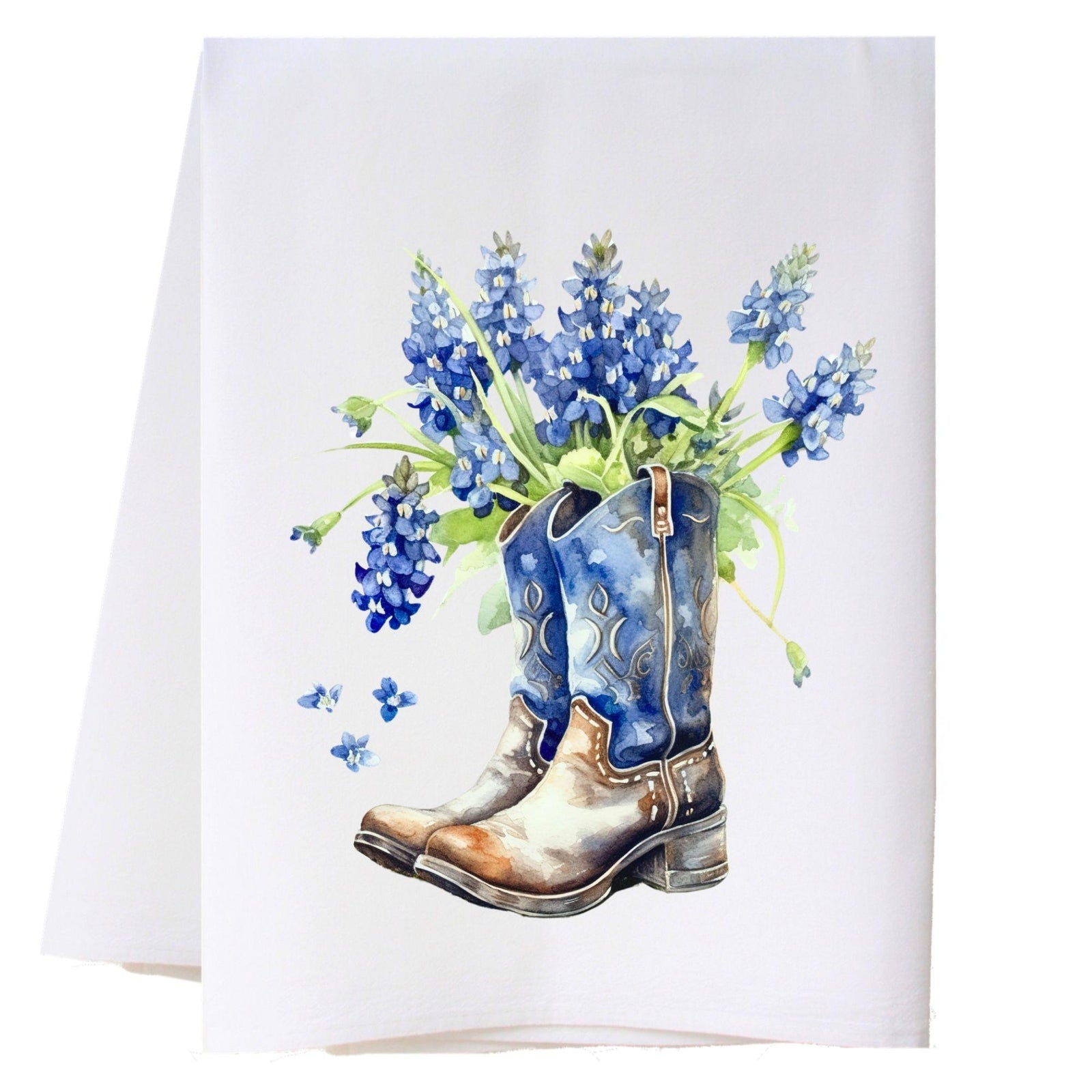 Boots and Bluebonnets Kitchen Towel