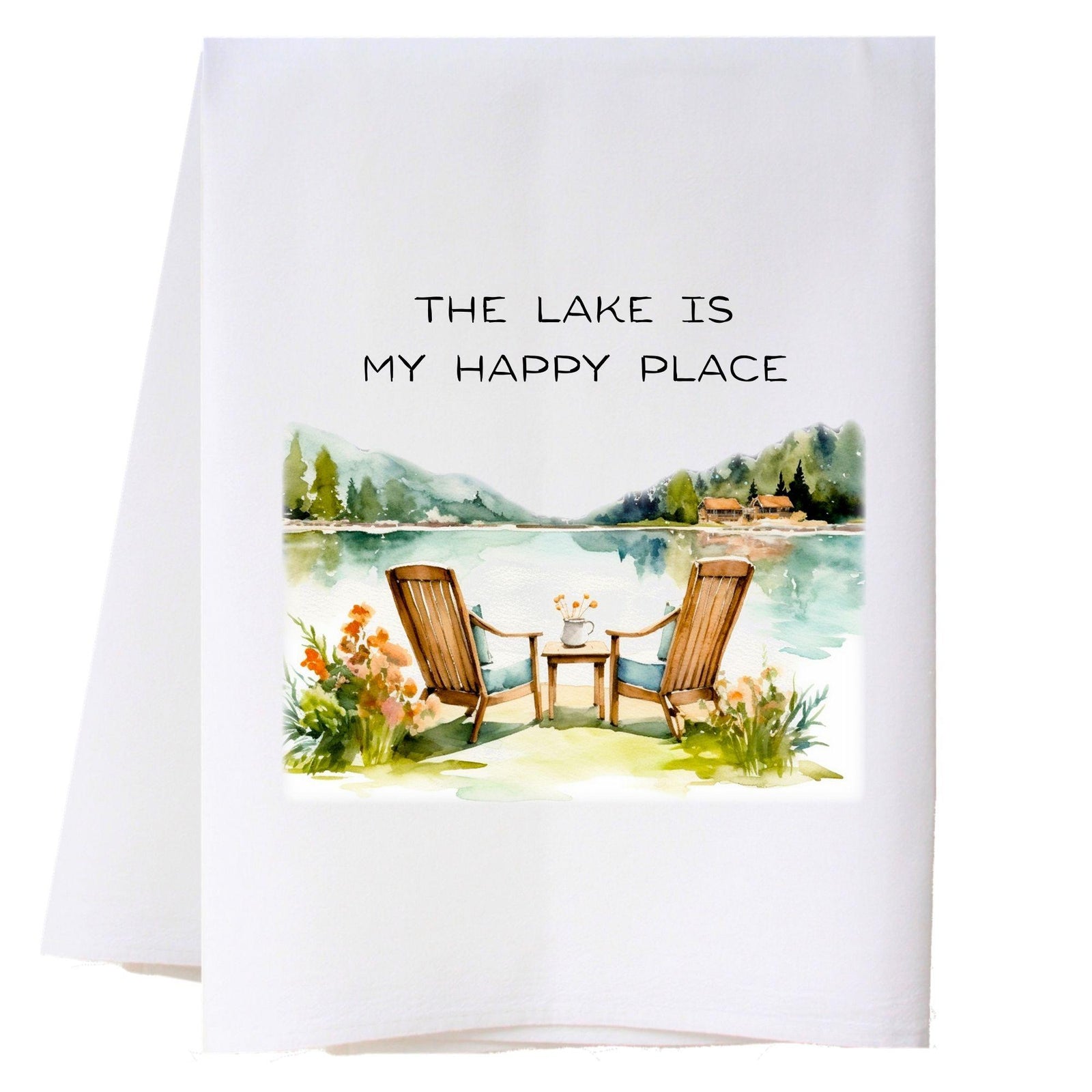 Chairs By The Lake Kitchen Towel