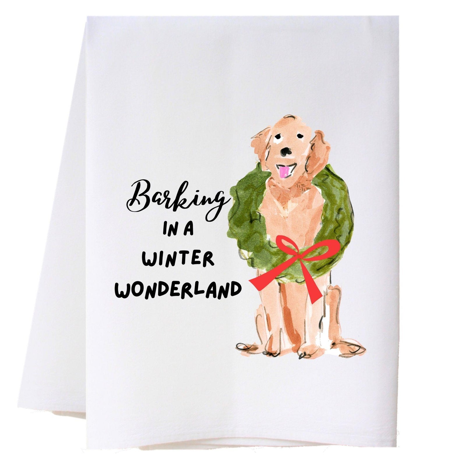 Christmas Dog 1 Kitchen Towel
