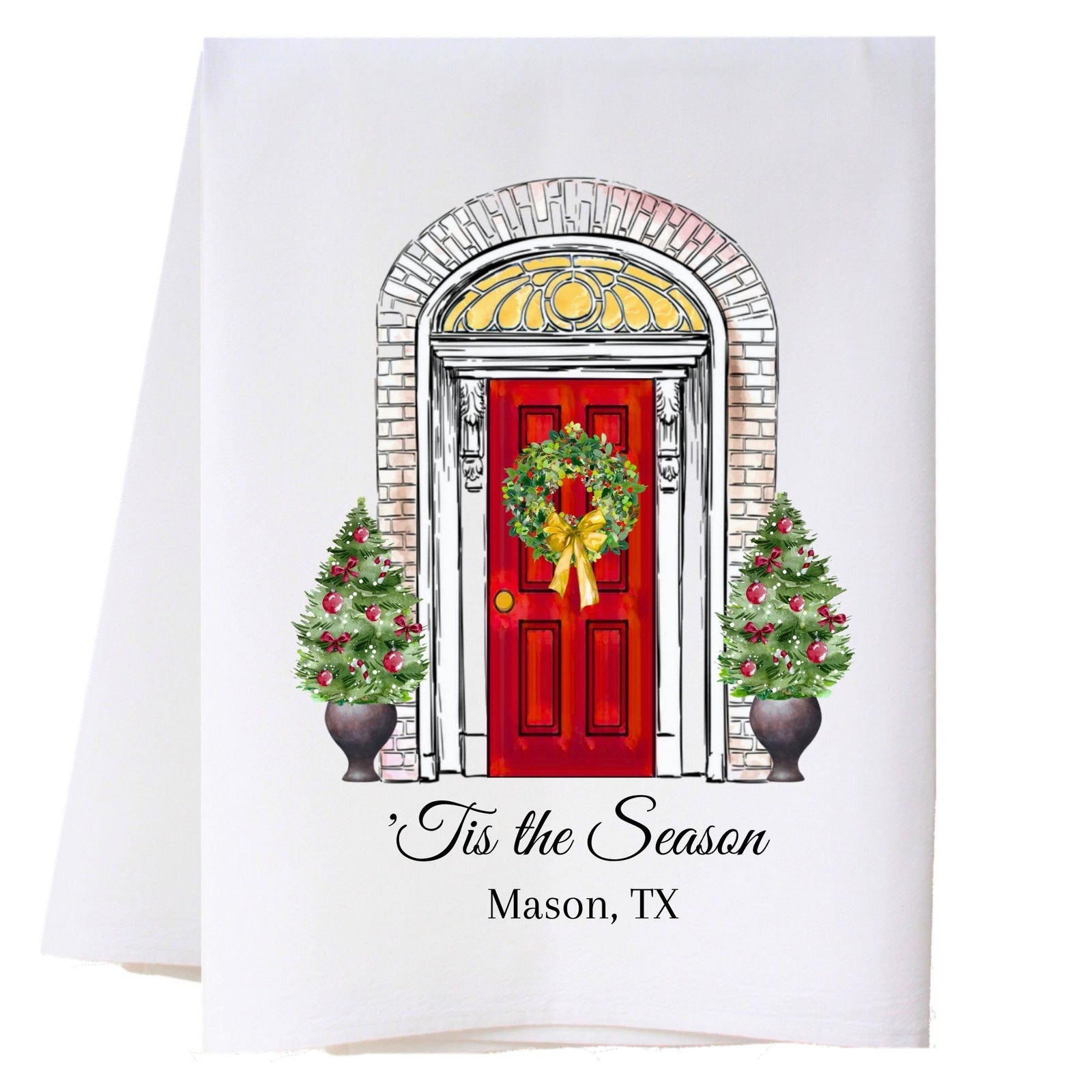 Christmas Door Kitchen Towel Kitchen Towels - Southern Sisters
