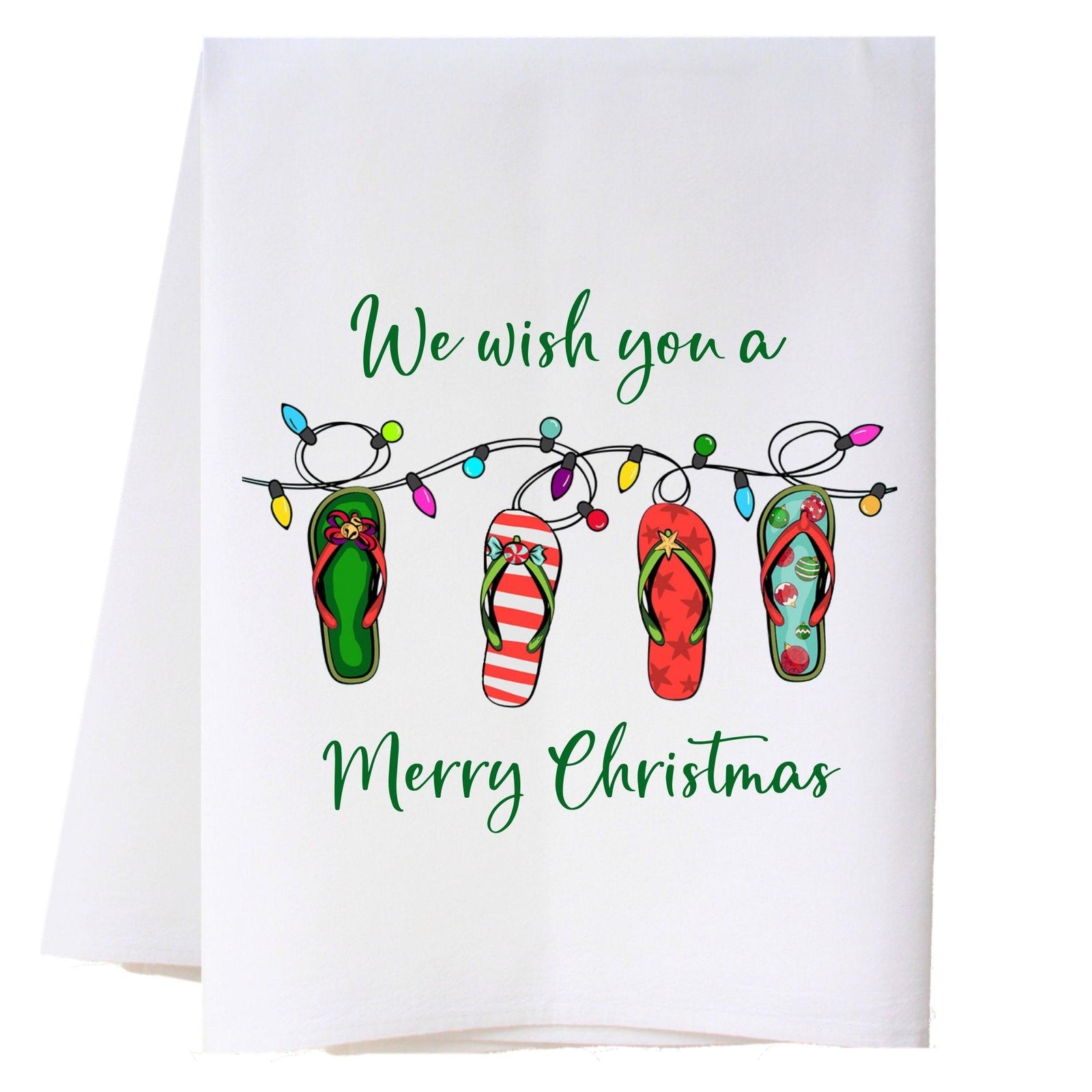 Christmas Flip Flops Kitchen Towel