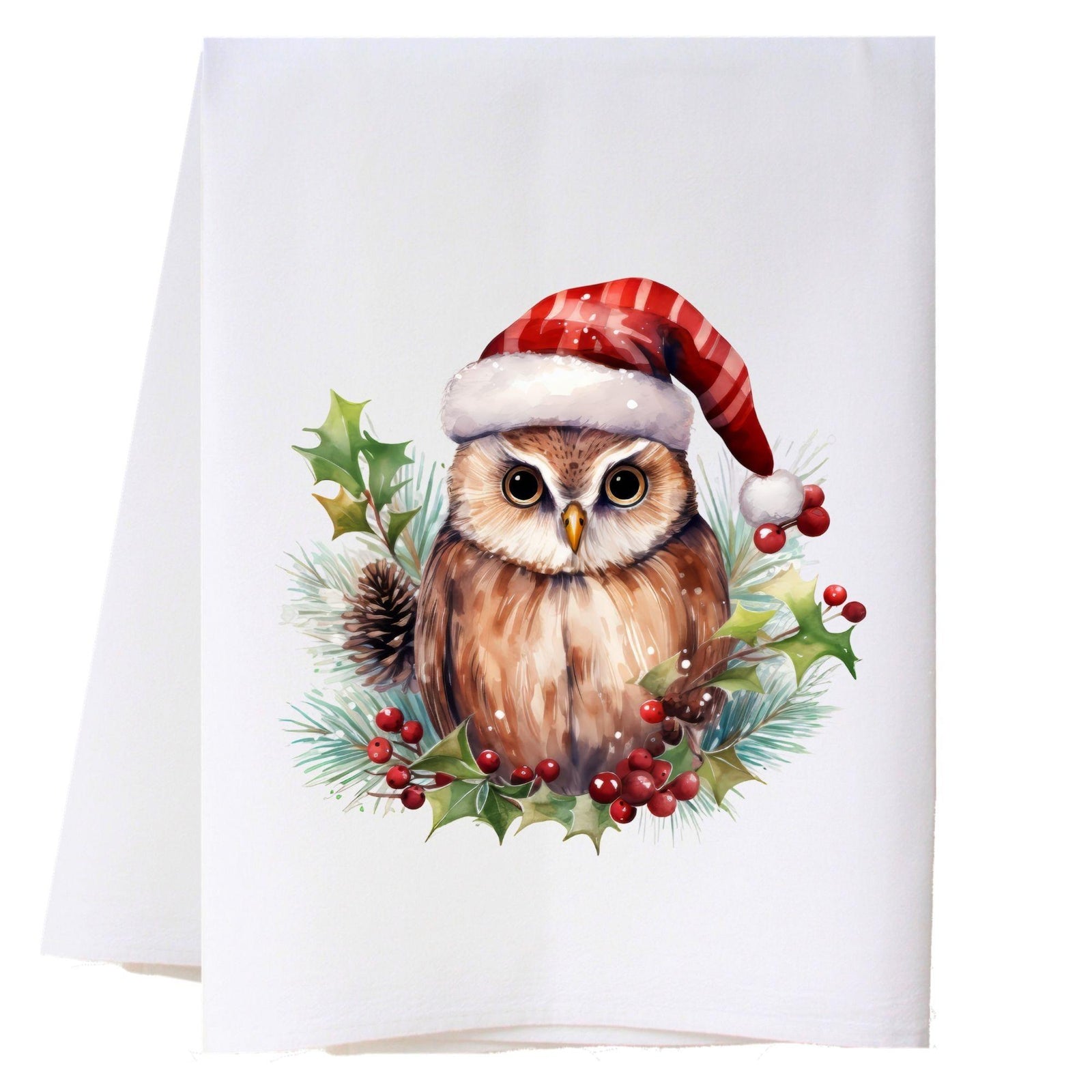 Christmas Owl Kitchen Towel