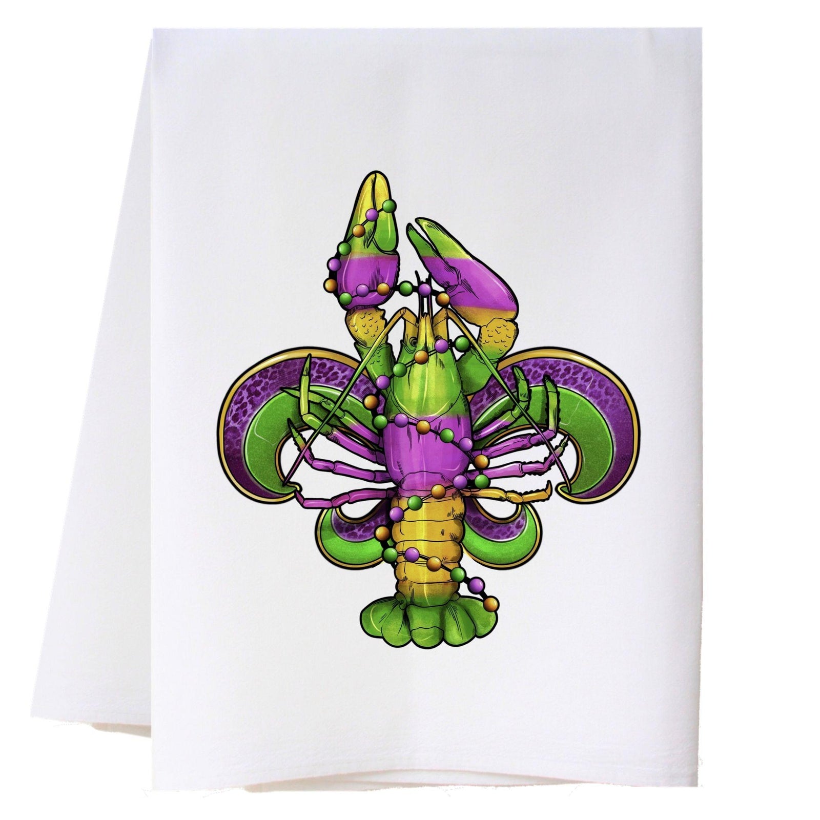 Crawfish Fleur De Lis Kitchen Towel