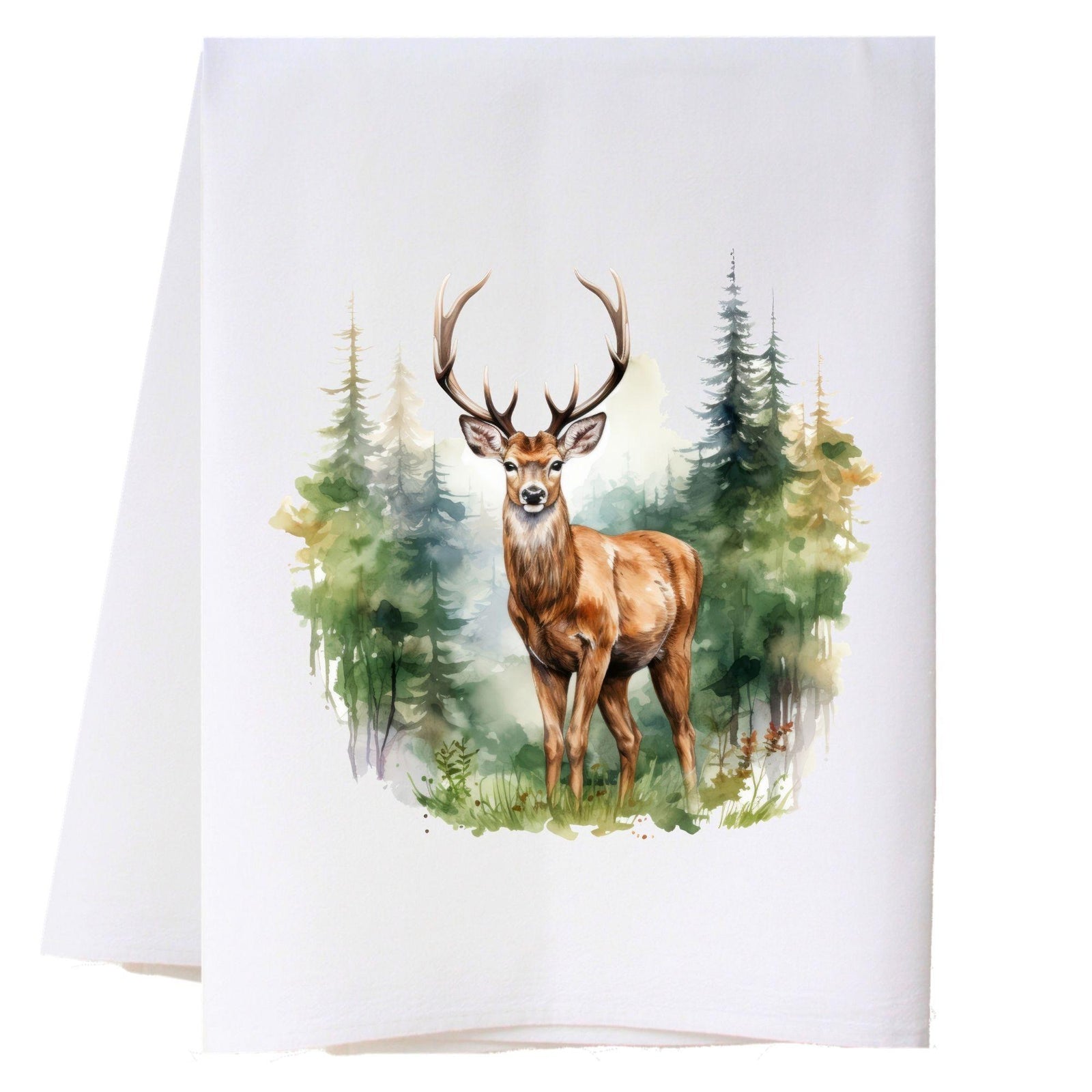 Deer In Woods Kitchen Towel