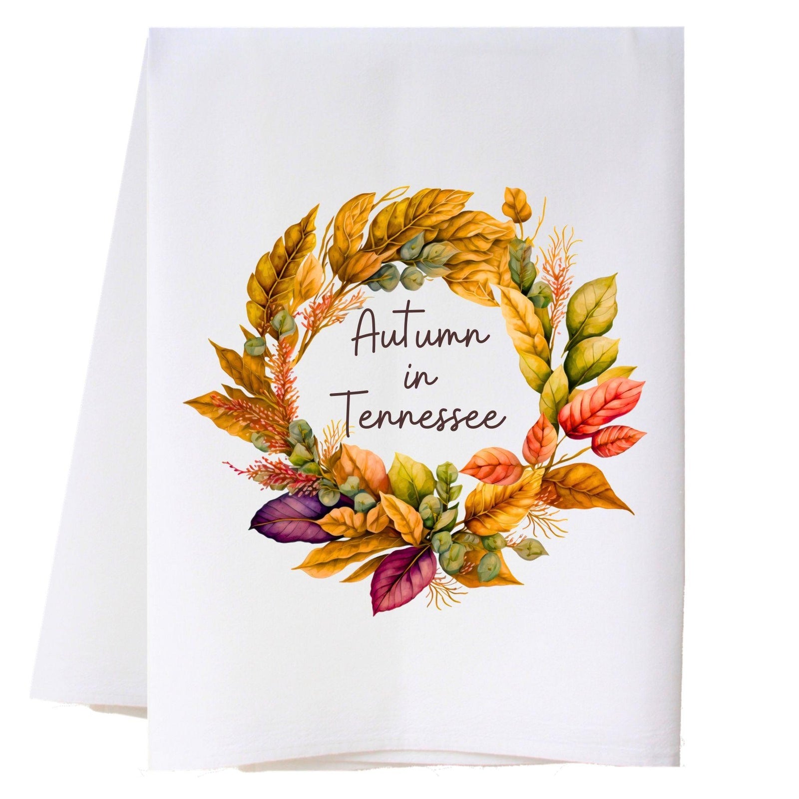 Fall Leaf Wreath Kitchen Towel Kitchen Towels - Southern Sisters