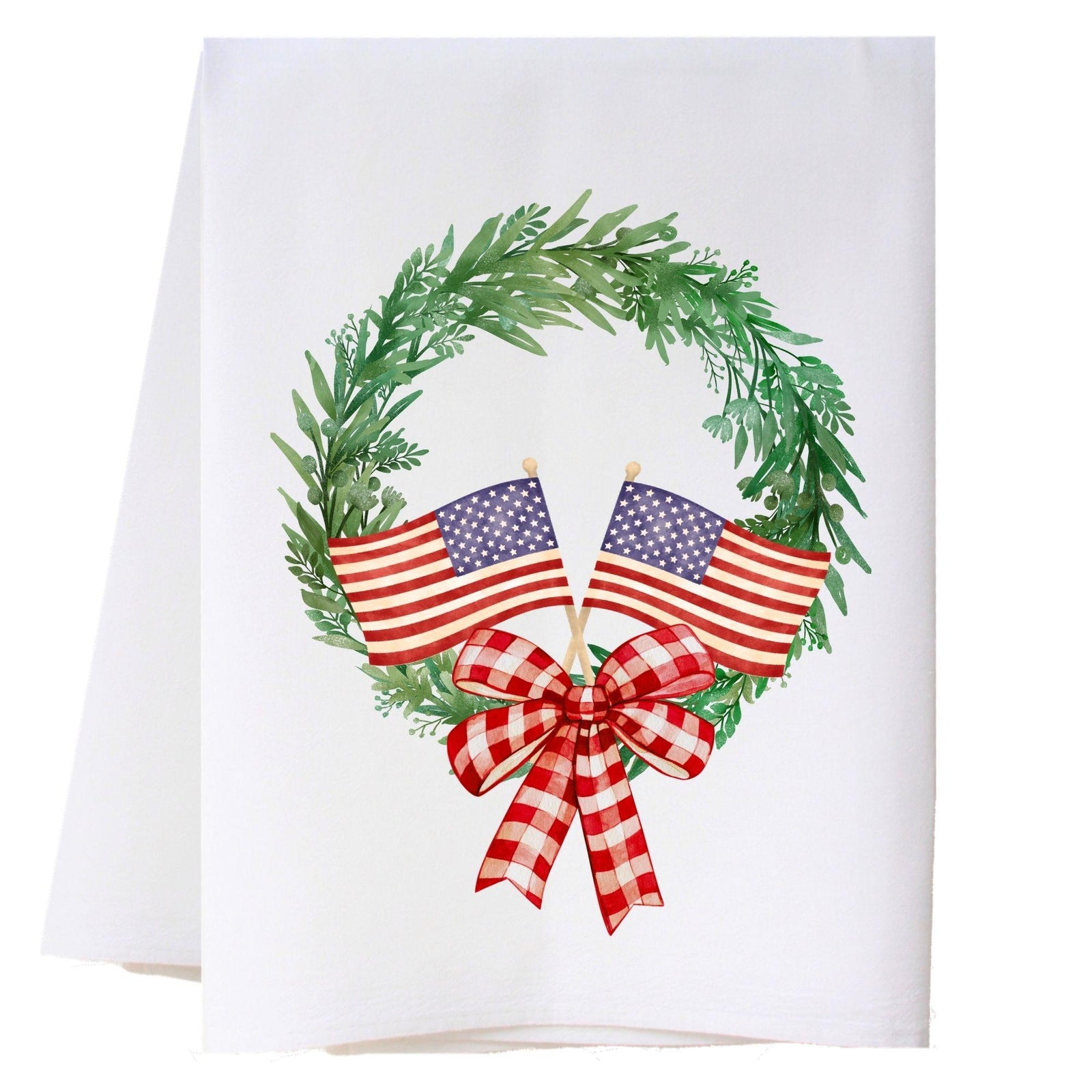 Flag Wreath Kitchen Towel