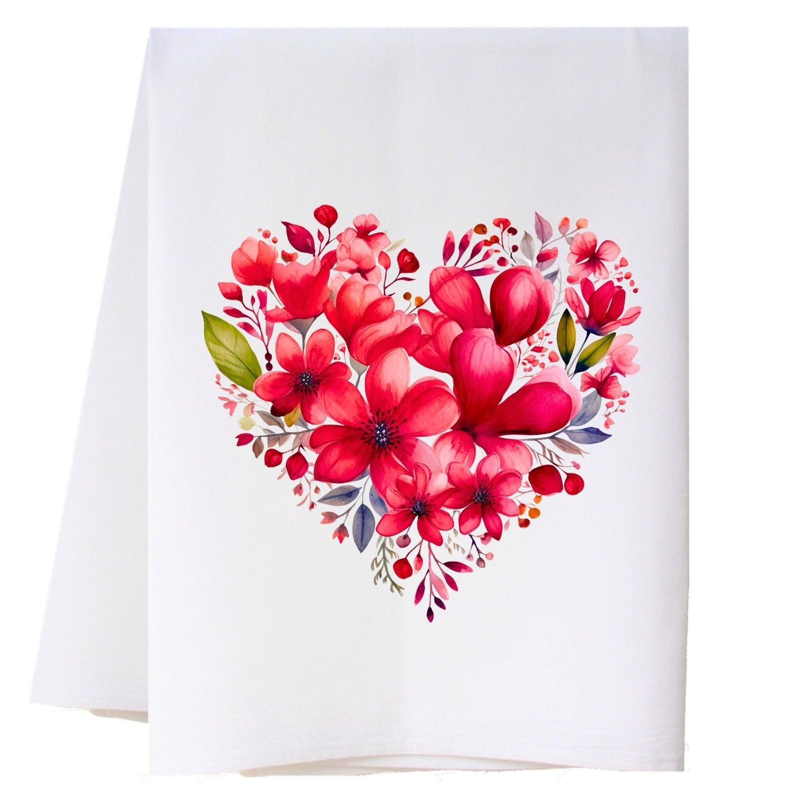 Floral Heart Kitchen Towel