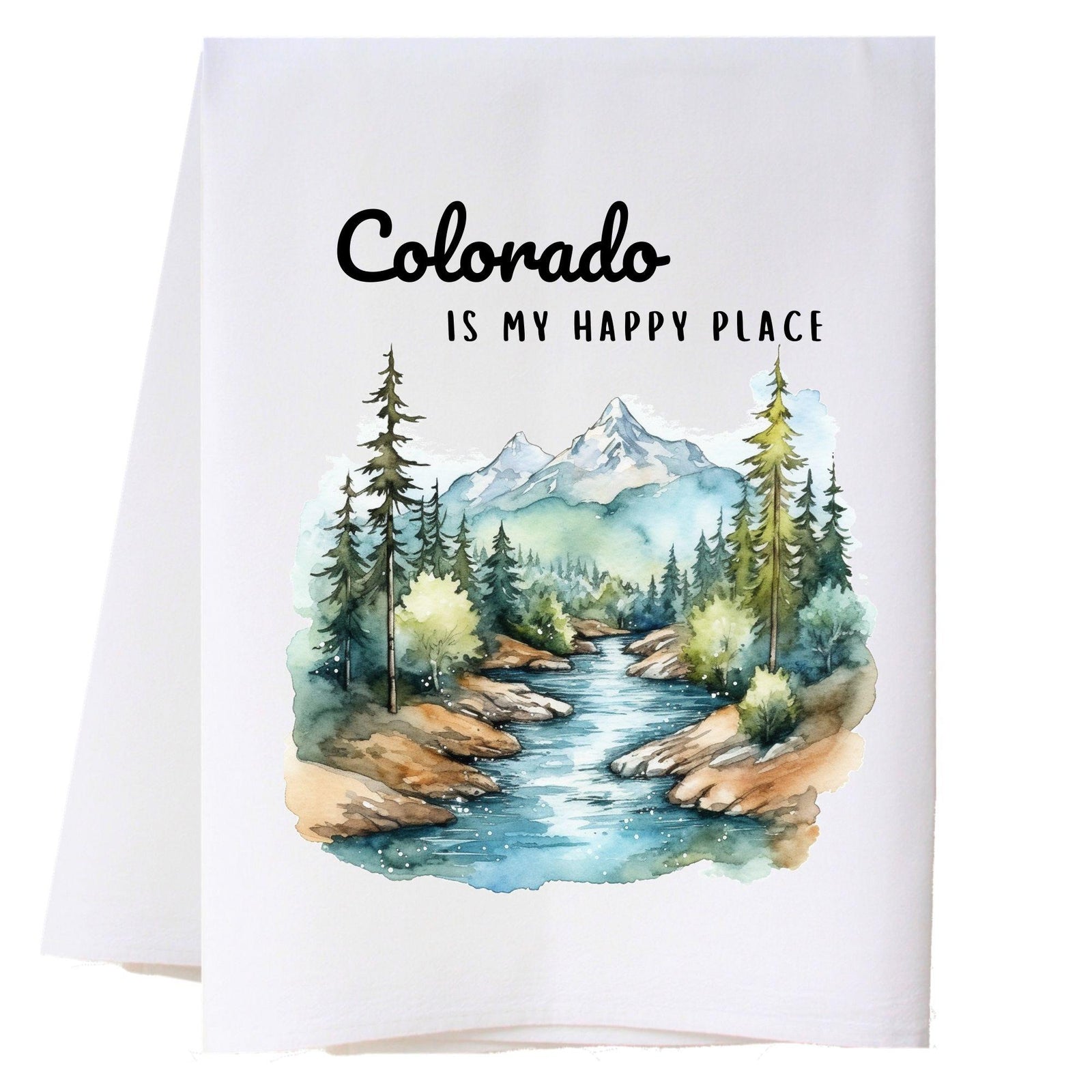 Happy Place Mountain Stream Kitchen Towel