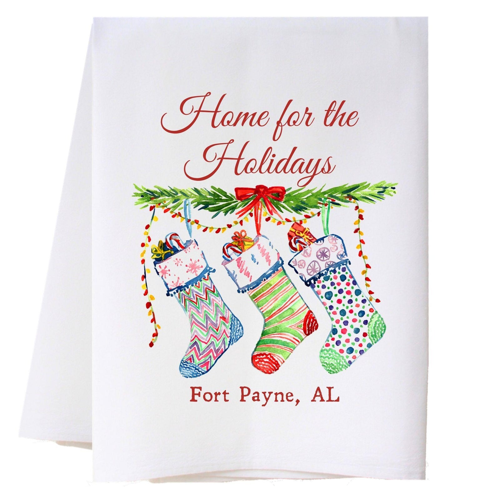 Holiday Stockings Kitchen Towel