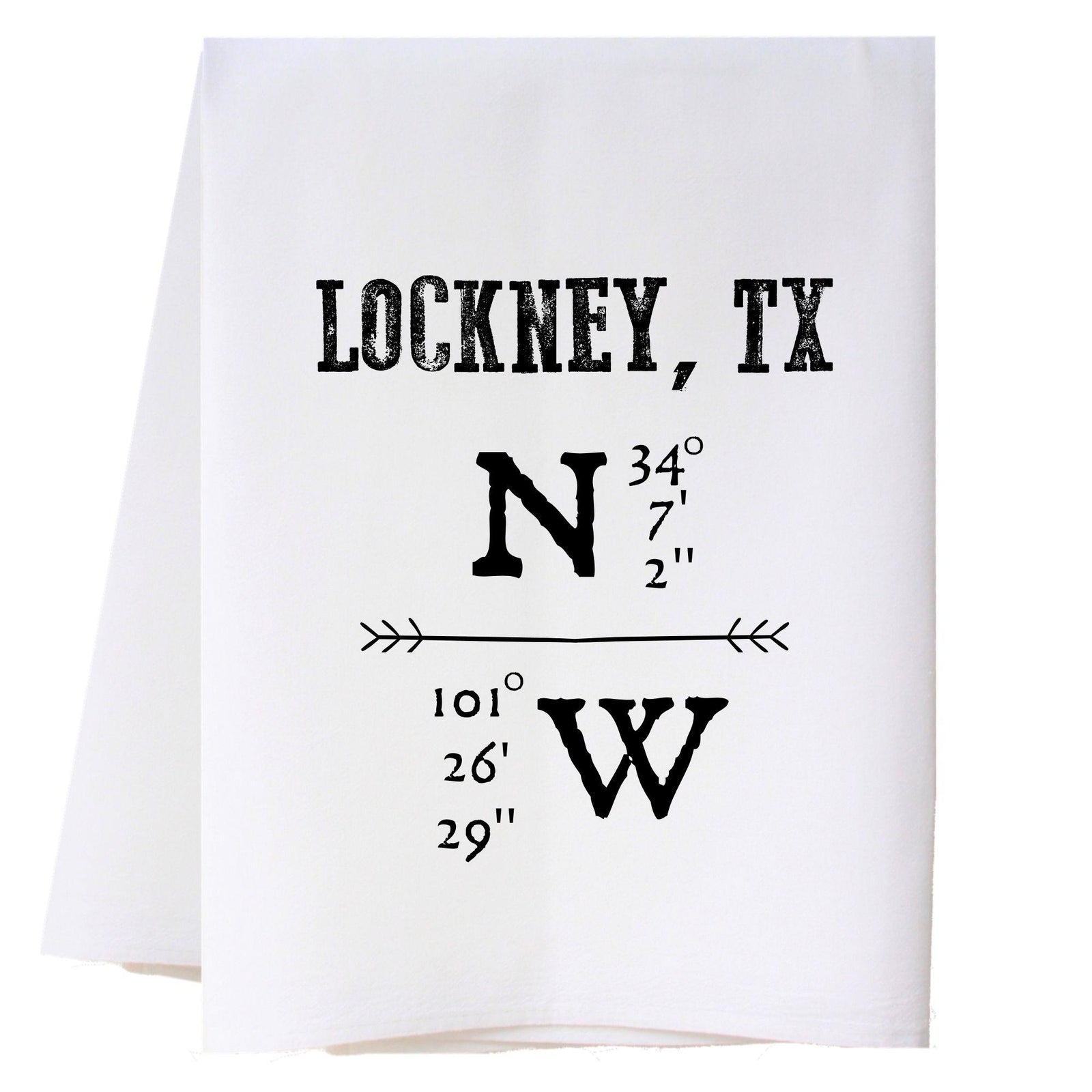 Hometown Long-Lat - Black Kitchen Towel Kitchen Towels - Southern Sisters