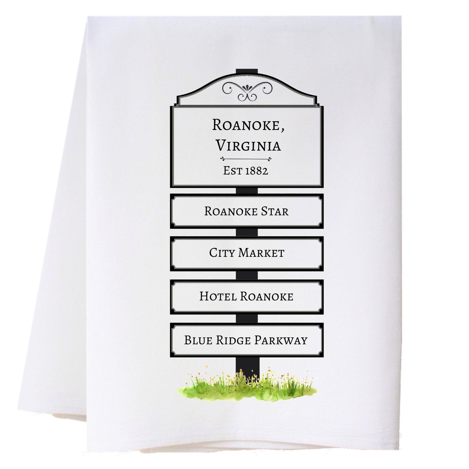 Hometown Sign Kitchen Towel