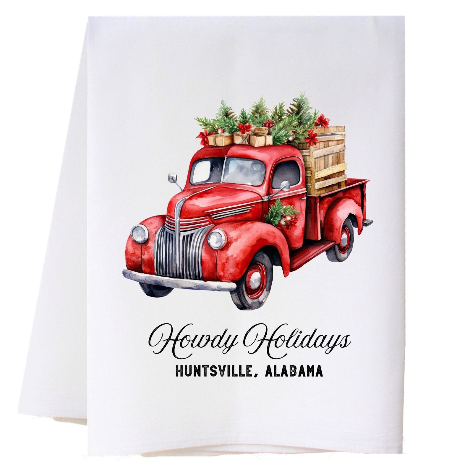 Howdy Holidays Truck Kitchen Towel
