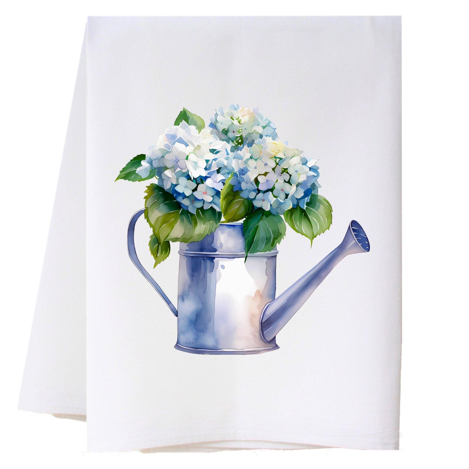 Hydrangeas In Watering Can Kitchen Towel Kitchen Towels - Southern Sisters