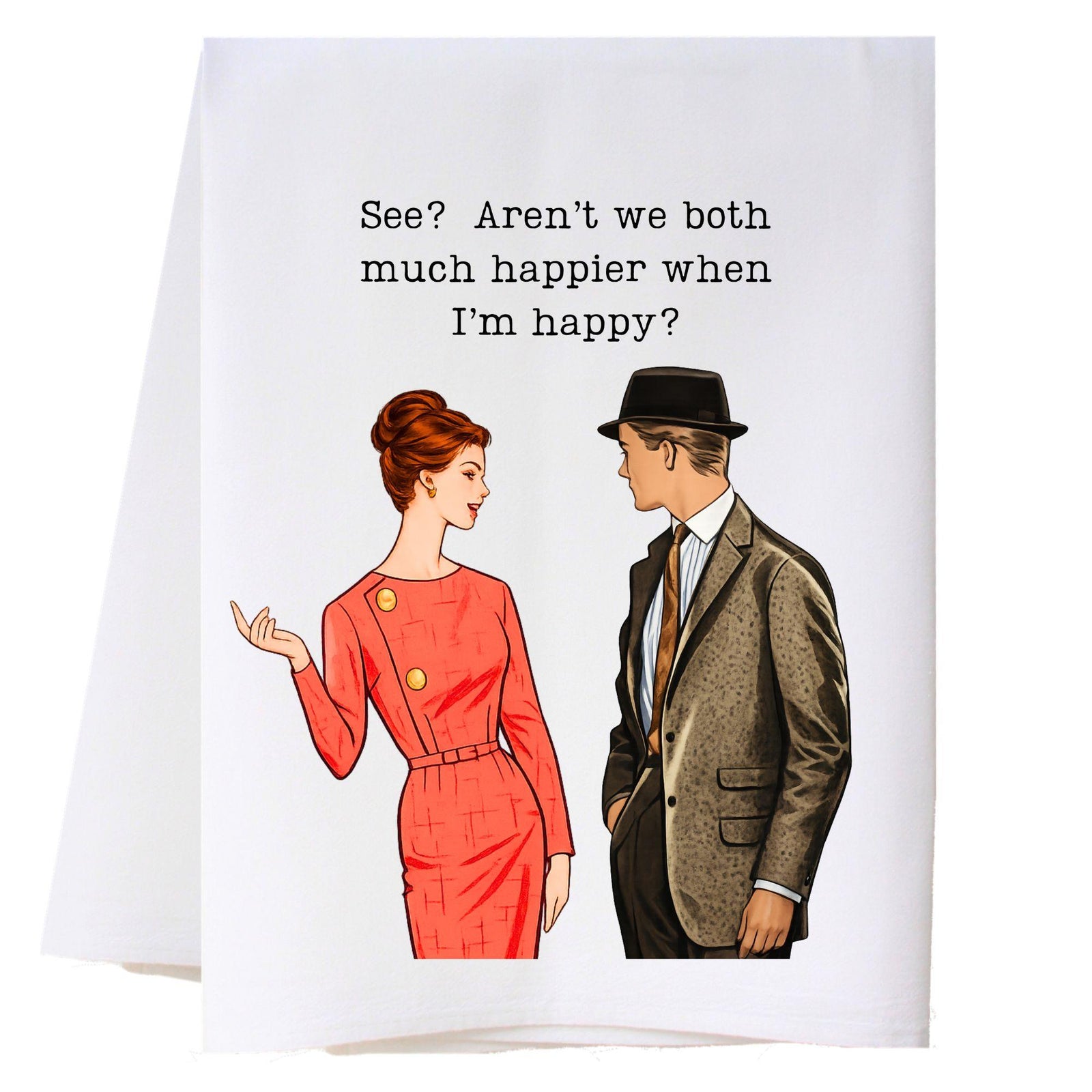 I'M Happy Kitchen Towel