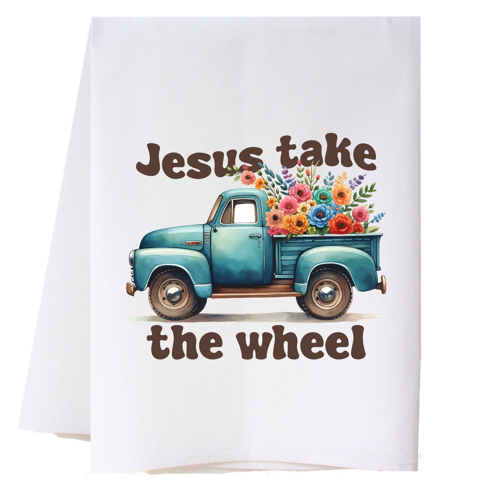 Jesus Take The Wheel Kitchen Towel