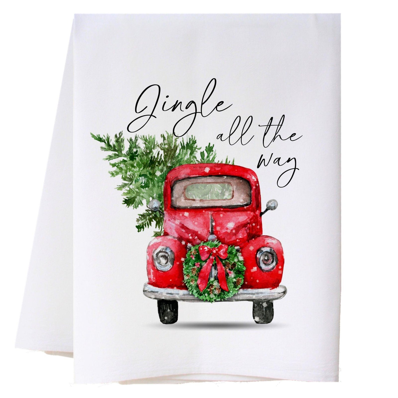 Jingle Red Truck Kitchen Towel
