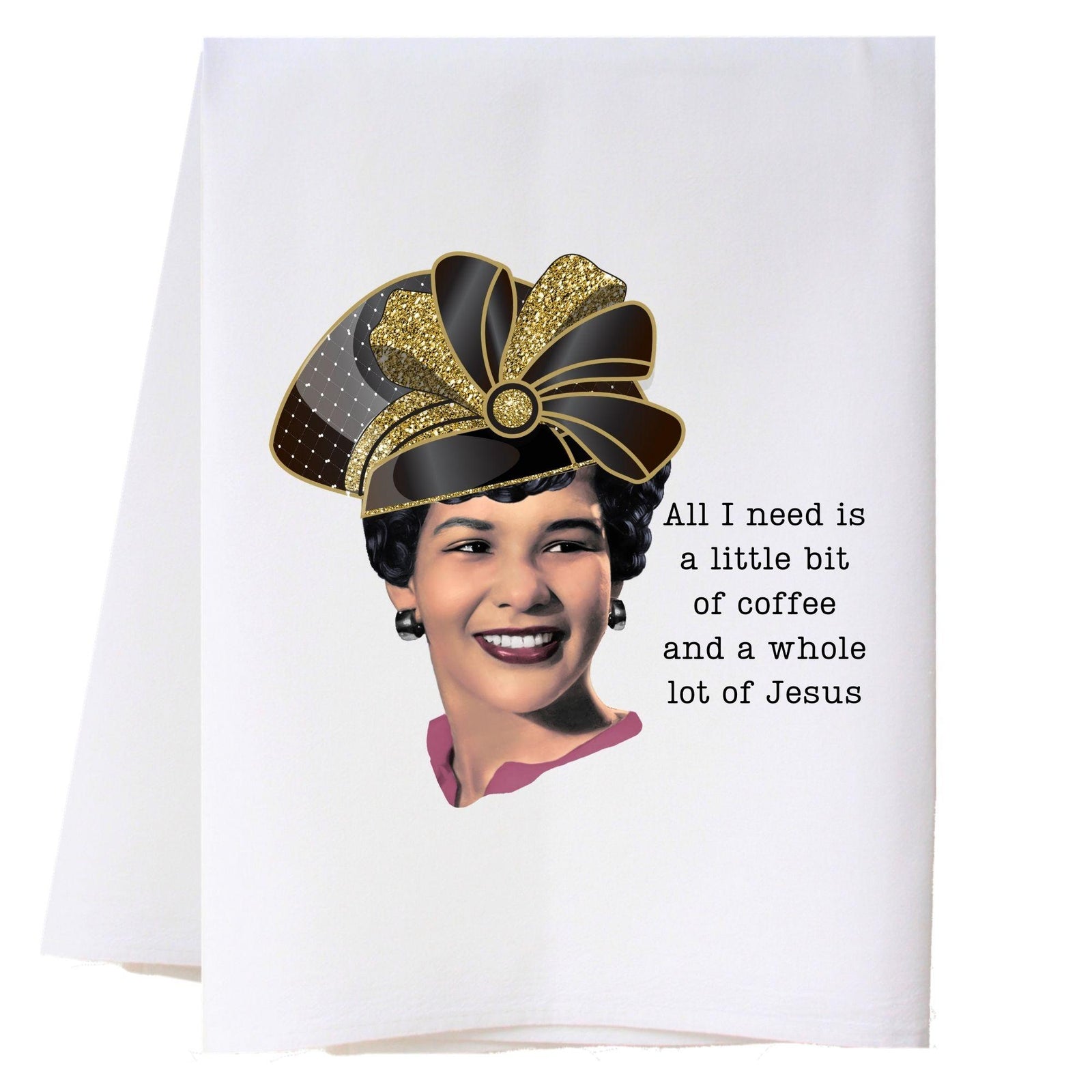 Little Bit Of Coffee - African American Kitchen Towel