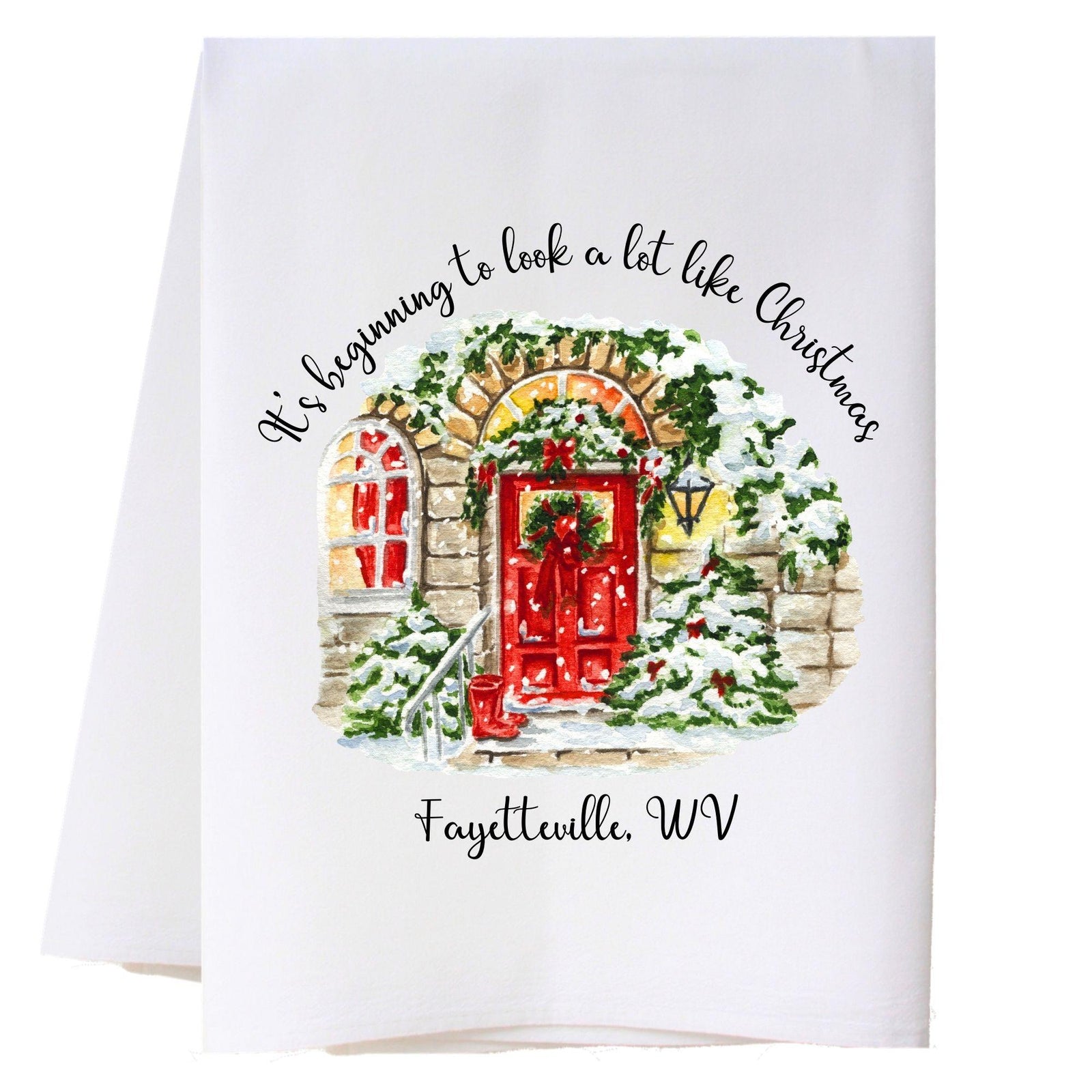 Look A Lot Like Christmas Door Kitchen Towel Kitchen Towels - Southern Sisters