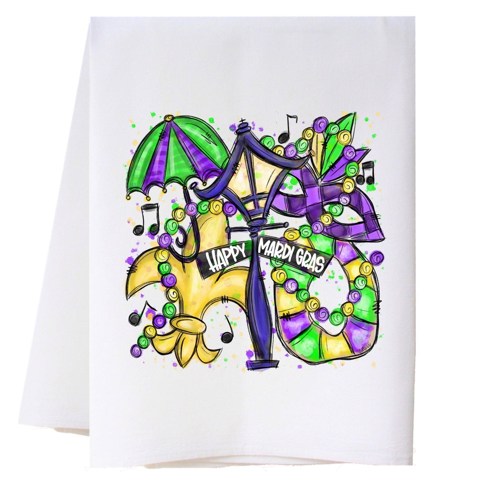 Mardi Gras Lamp Post Kitchen Towel