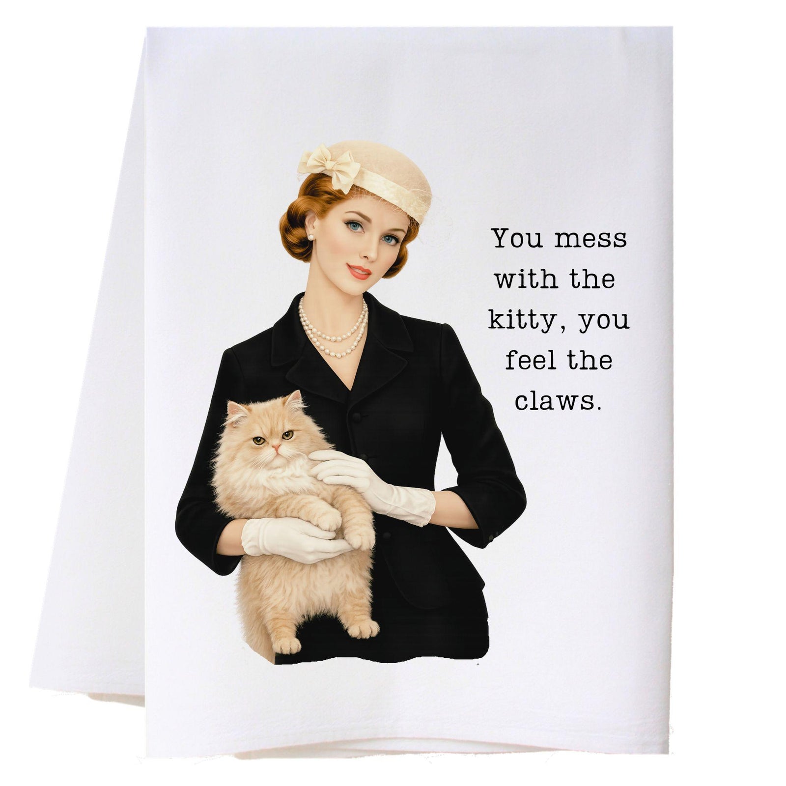 Mess With Kitty Kitchen Towel