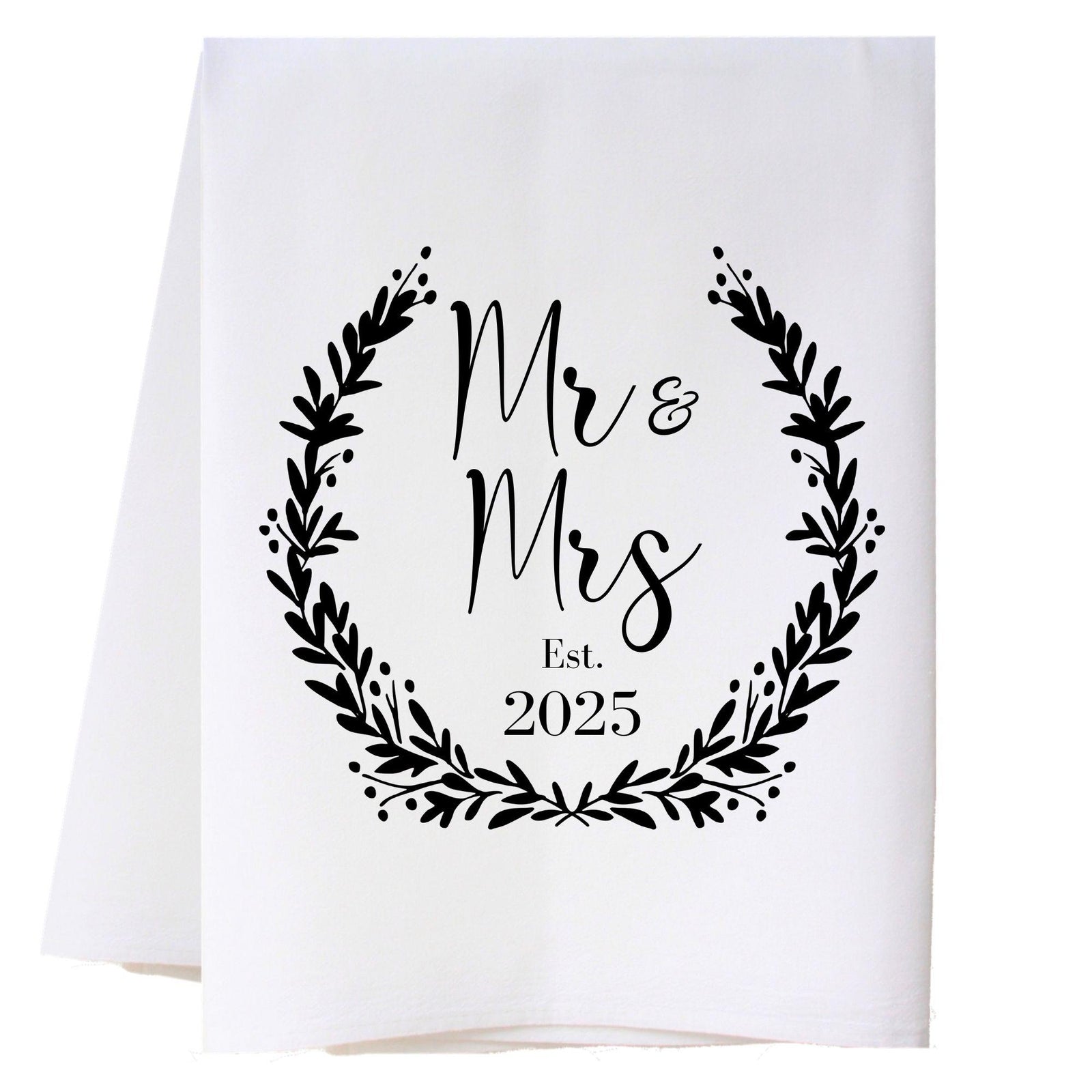 Mr & Mrs Established Date Kitchen Towel Kitchen Towels - Southern Sisters