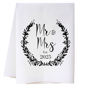Mr & Mrs Established Date Kitchen Towel Kitchen Towels - Southern Sisters