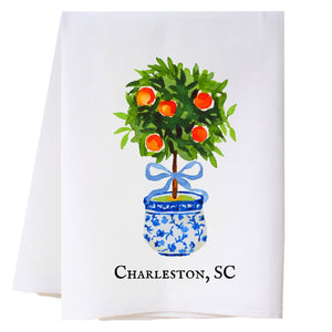 Orange Topiary Kitchen Towel Kitchen Towels - Southern Sisters