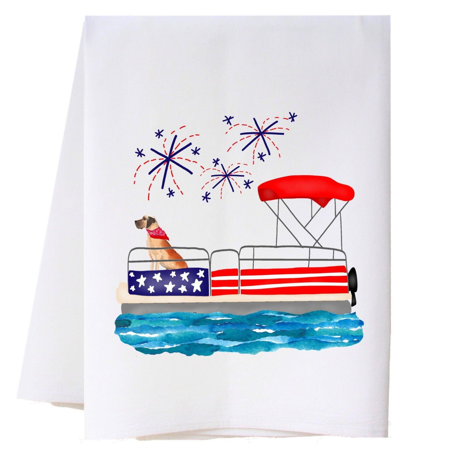 Patriotic Pontoon Kitchen Towel