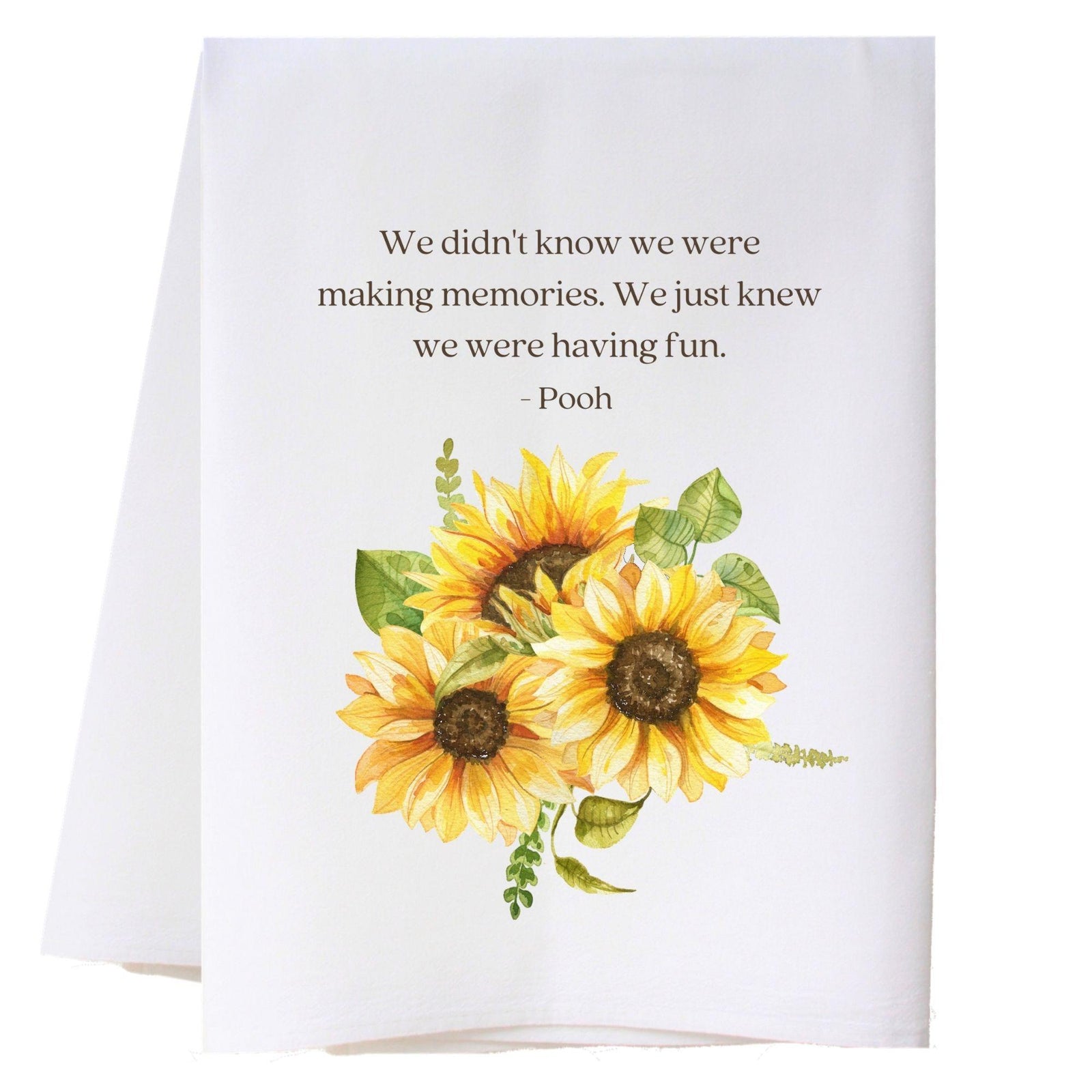 Pooh - Making Memories - Sunflower Kitchen Towel Kitchen Towels - Southern Sisters