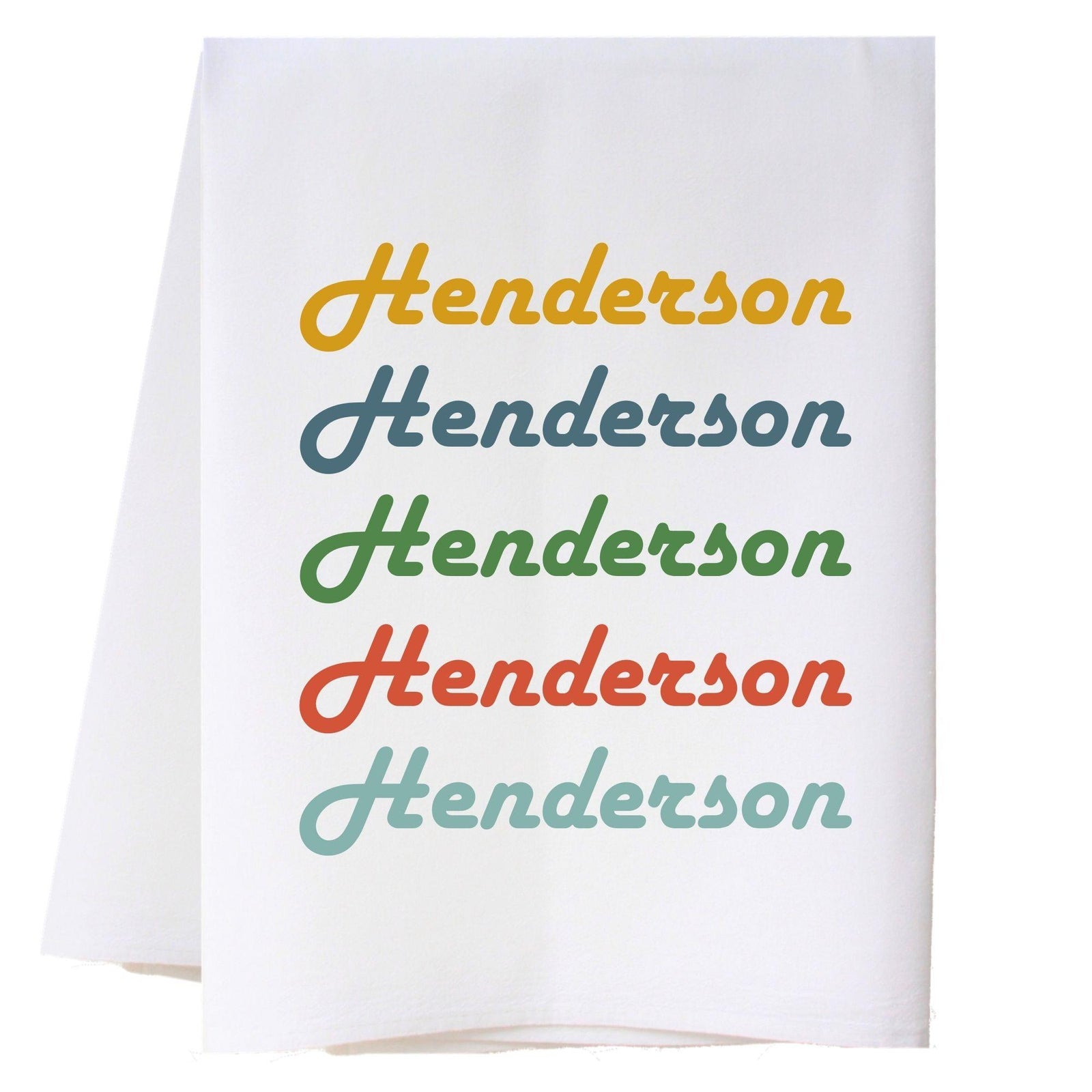Retro Name Stack Kitchen Towel