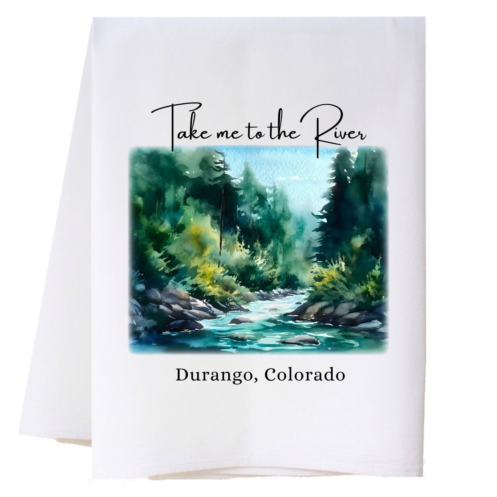 River Scene 1 Kitchen Towel